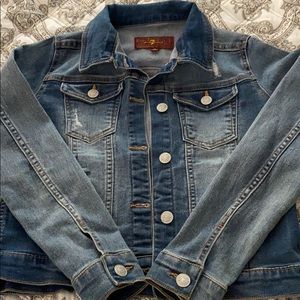 Girls distressed denim jacket size Medium